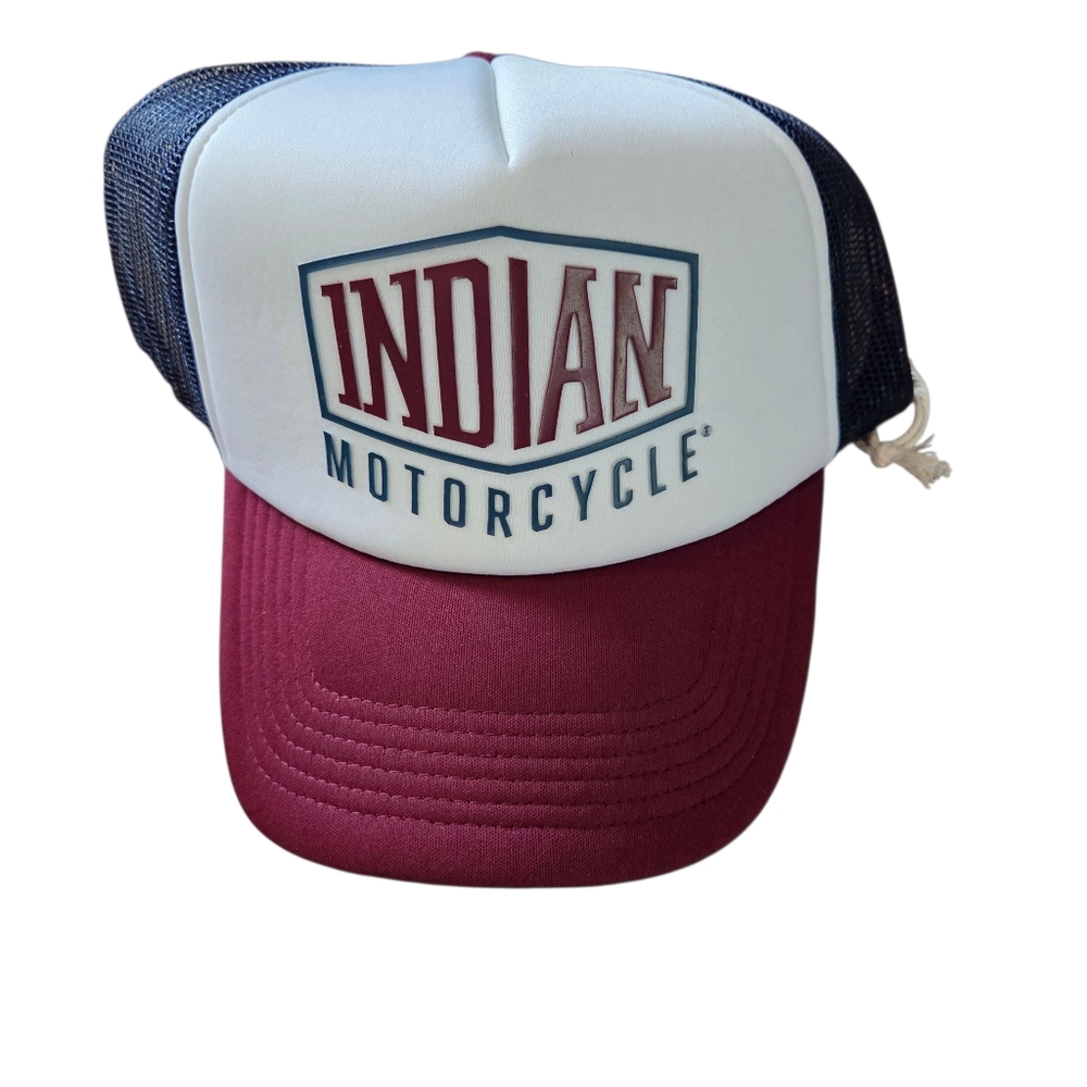 Indian Motorcycle Navy/maroon/white baseball cap w/snapback closure, NWT.